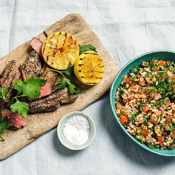Tri tip steak med matvetetabbouleh