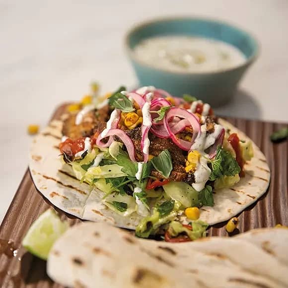 Tacos med portabello och spetskål