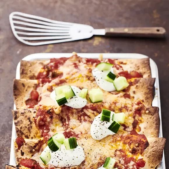 Enchiladas med majs och gurka