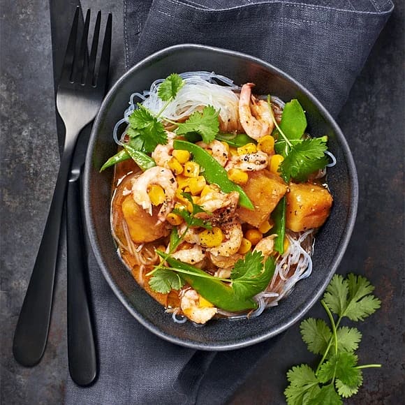 Massamancurry med räkor och koriander