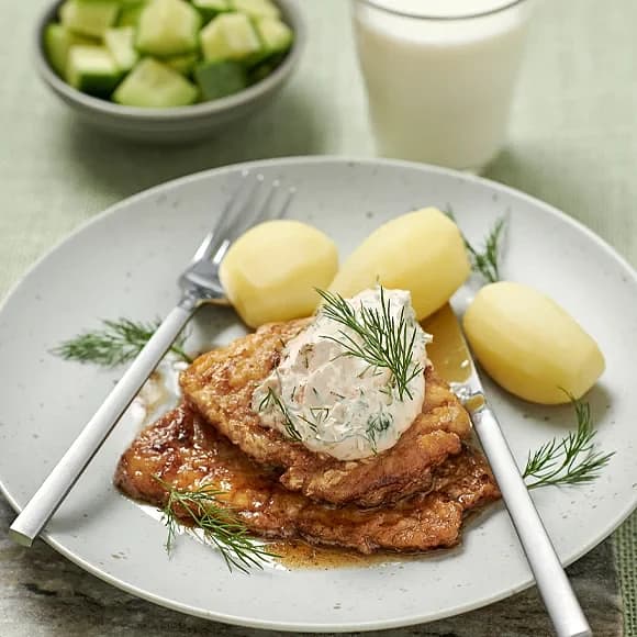 Sej meunière med dillsås