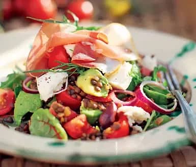 Mozzarellasallad med skinka