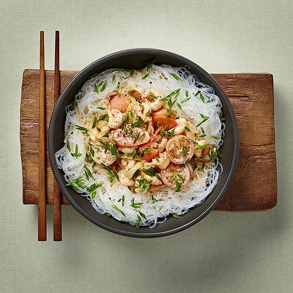 Thaigryta med räkor och nudlar