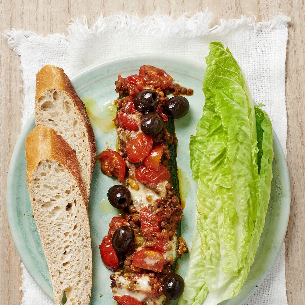 Zucchini ”margherita” med baguette
