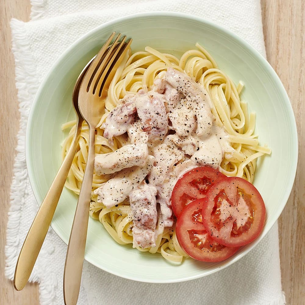 Kyckling carbonara med tomater