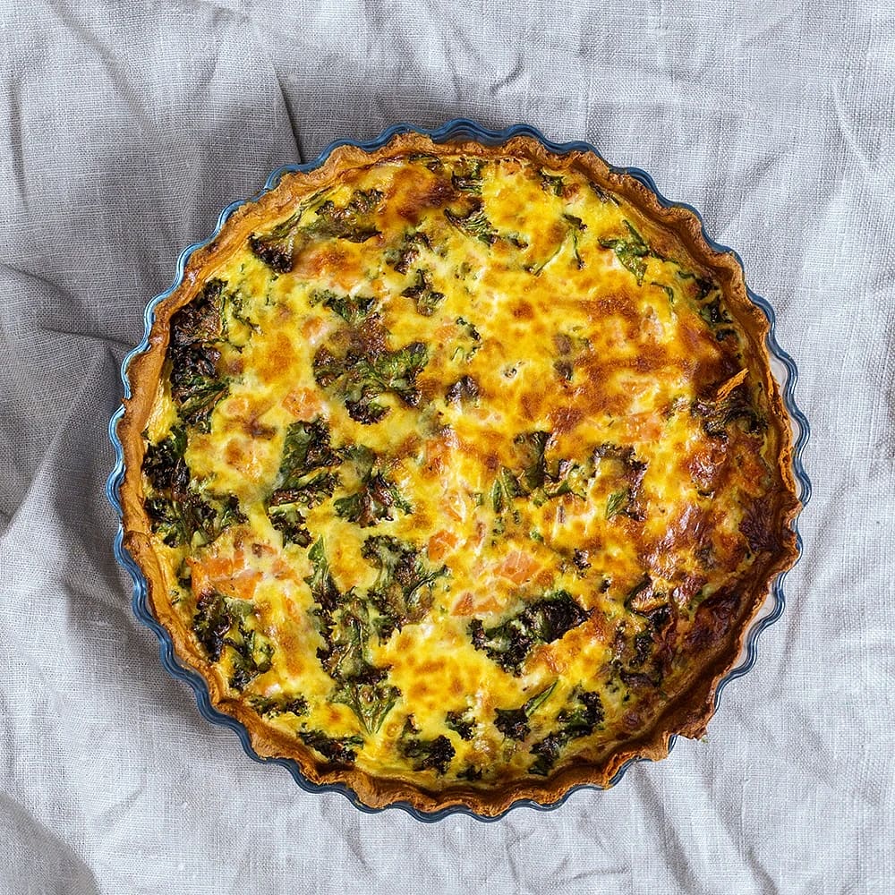 Lax- och grönkålspaj