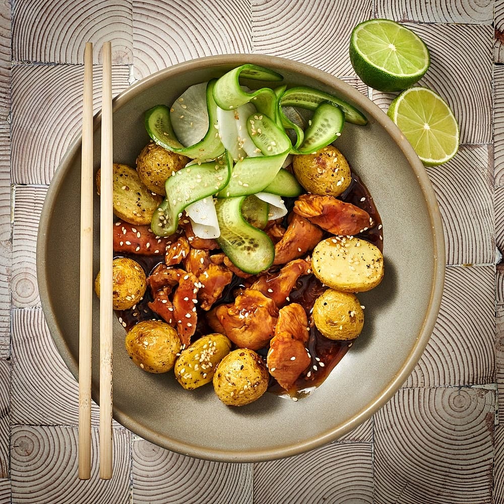 Kycklingteriyaki med sesampotatis