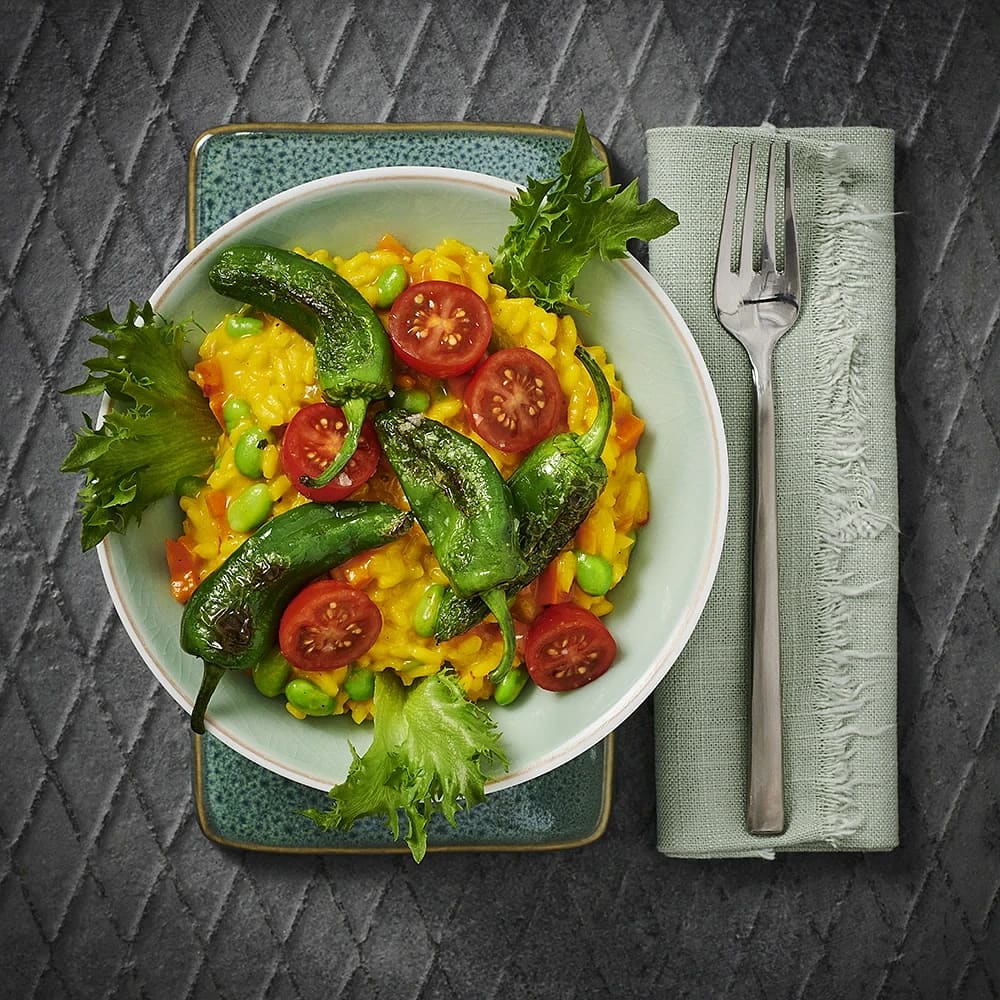Risotto med saffran och pimento de padron