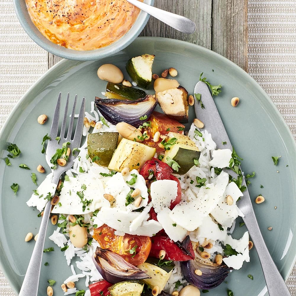 Rostad ratatouille med halloumi