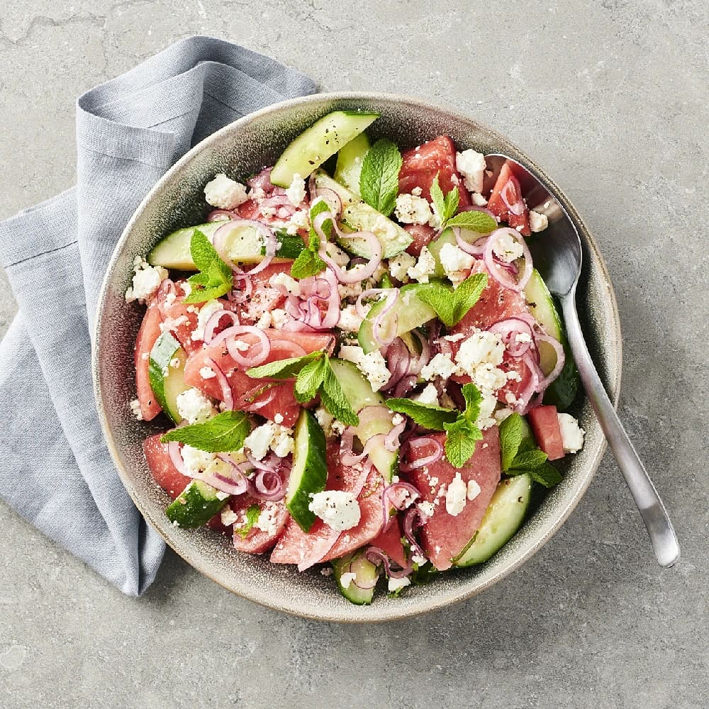 Vattenmelonsallad med fetaost och mynta-image