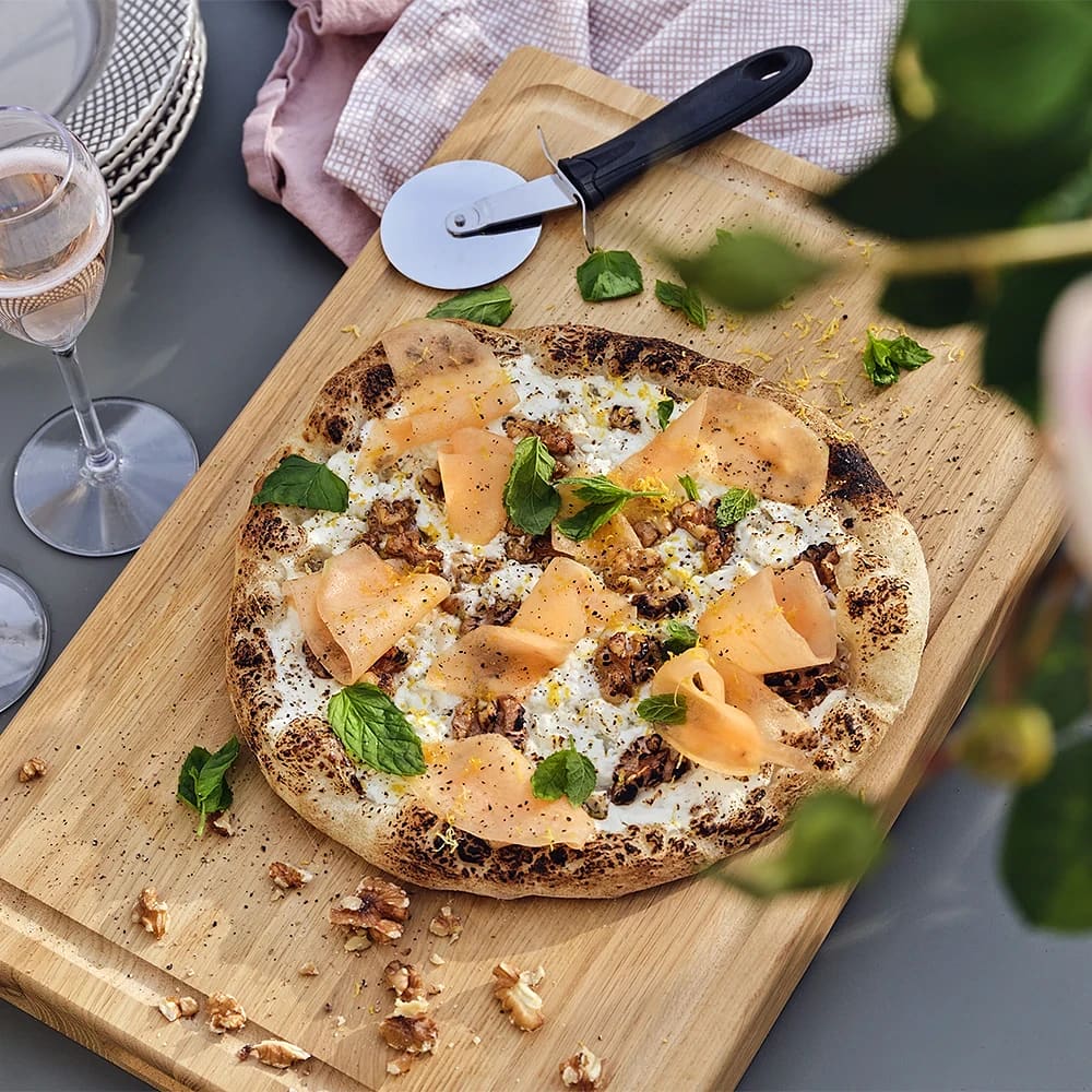 Pizzatarte med melon och fetaost