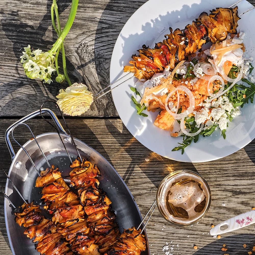 Vegospett med linssallad och melontzatziki