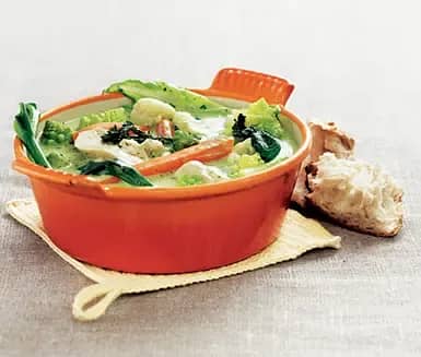 Pot-au-feu med kyckling och sensommarprimörer