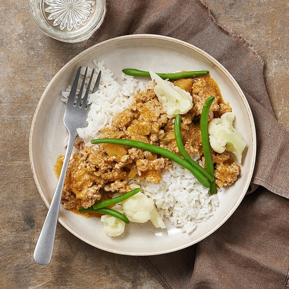 Kycklingfärs i kokosmjölk