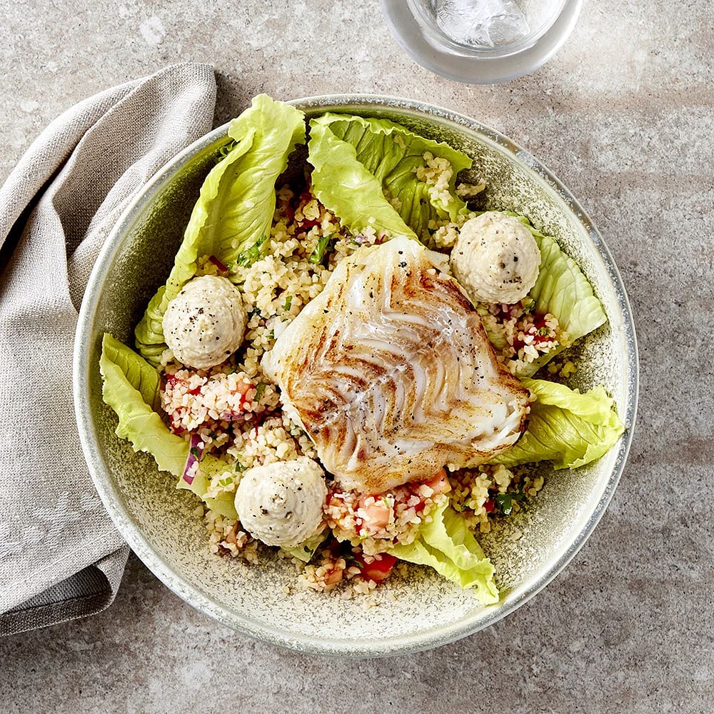 Stekt torsk med tabbouleh