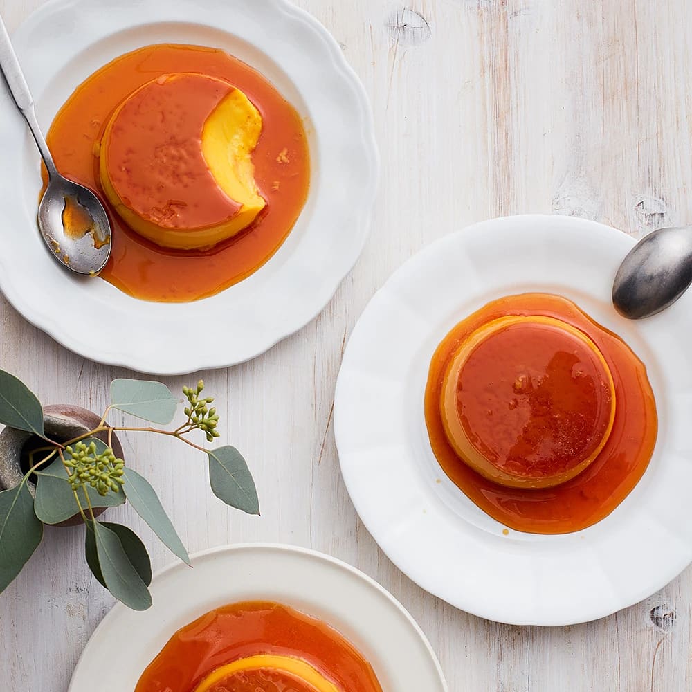 Crème caramel med saffran