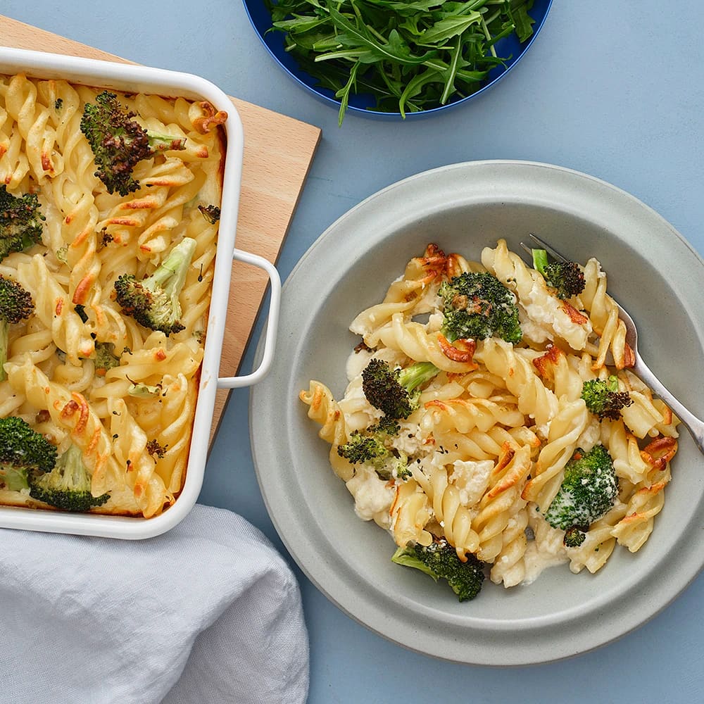 Pastagratäng med broccoli