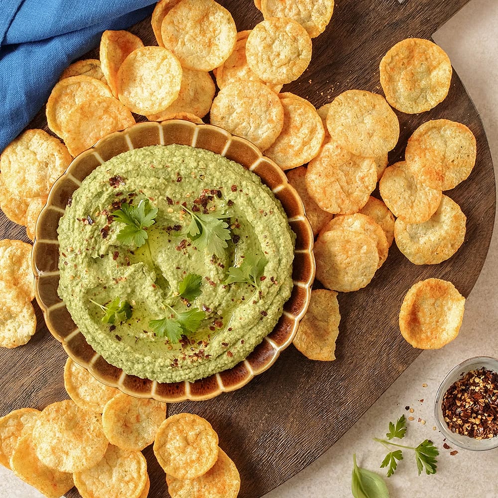 Green goddess hummus-dipp