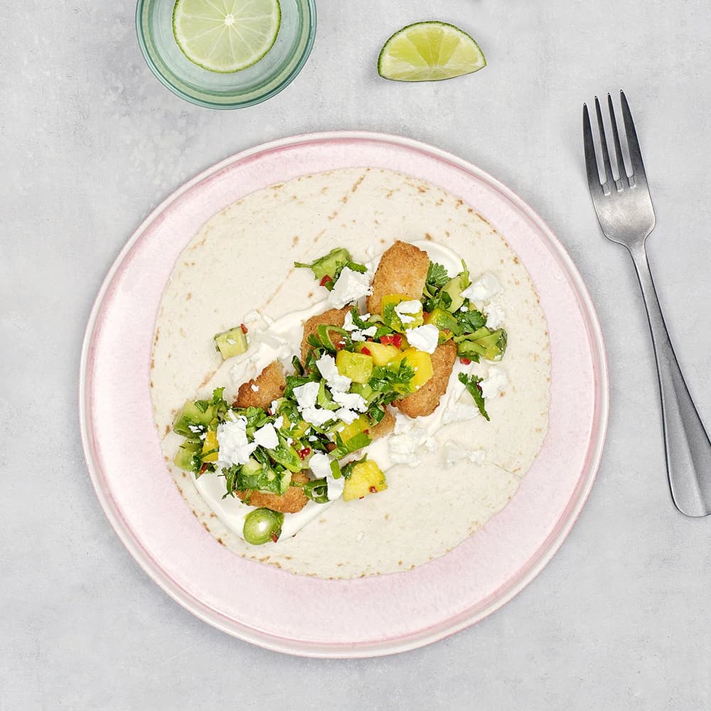 Fisktacos med mangosalsa och fetaost