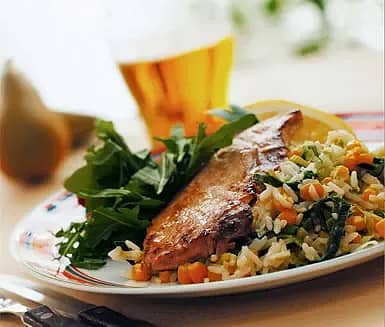 Skinkschnitzel med majsrisotto