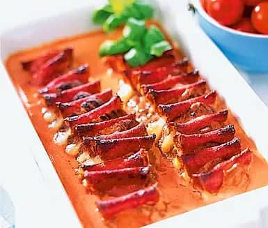 Salami- och ostfylld fläskfilé