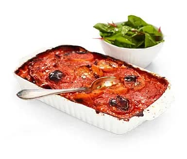 Moussaka med rökt kalkon