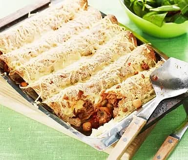 Enchiladas med kikärter, tomat och champinjoner