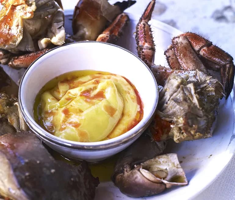 Krabba med tabascomajonnäs