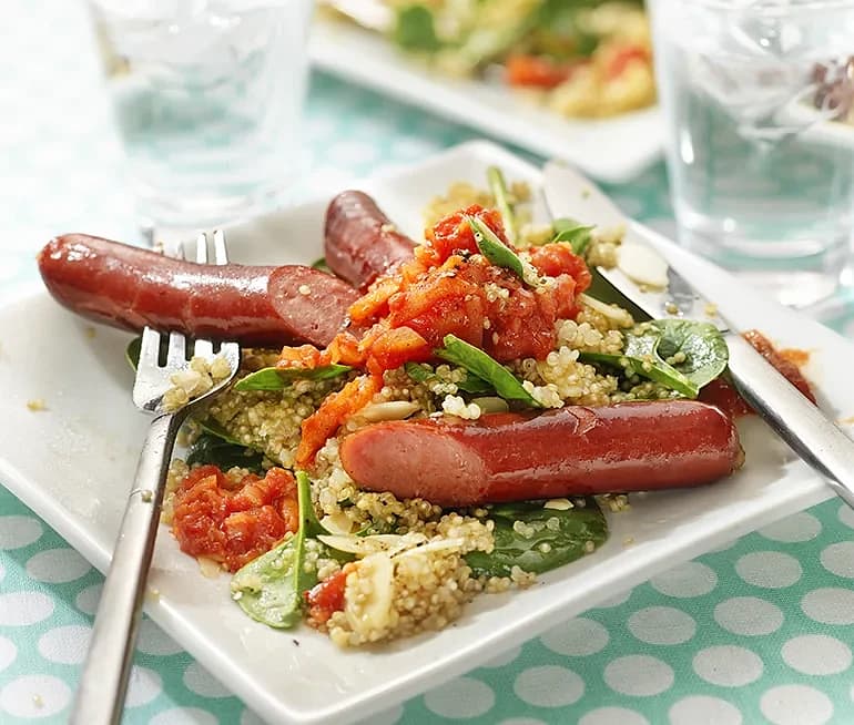 Merguez med mandelbulgur