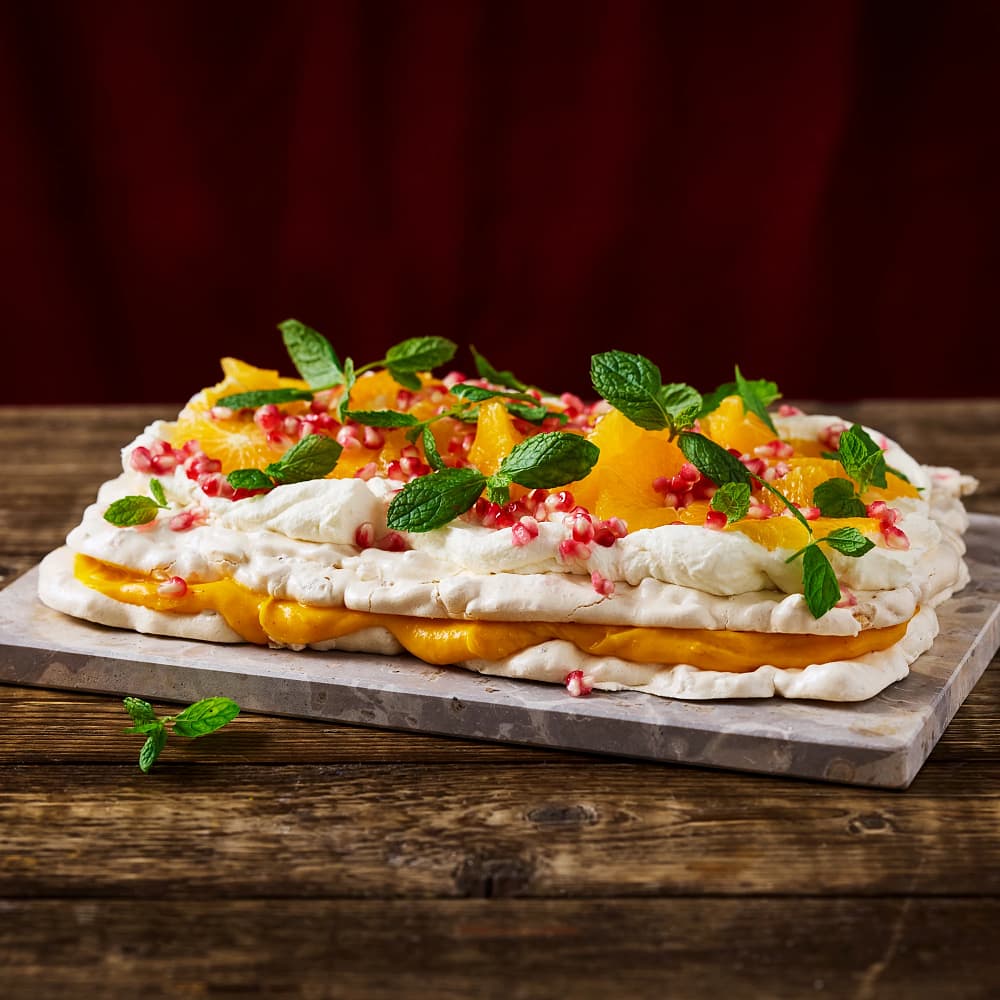 Rice crispytårta med saffranskräm