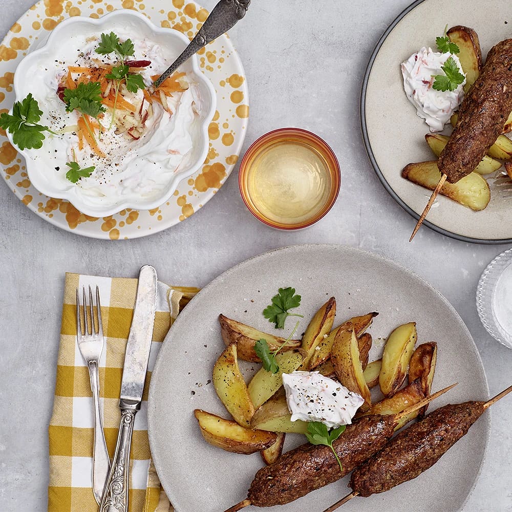 Vegospett med äpple- och morotsyoghurt