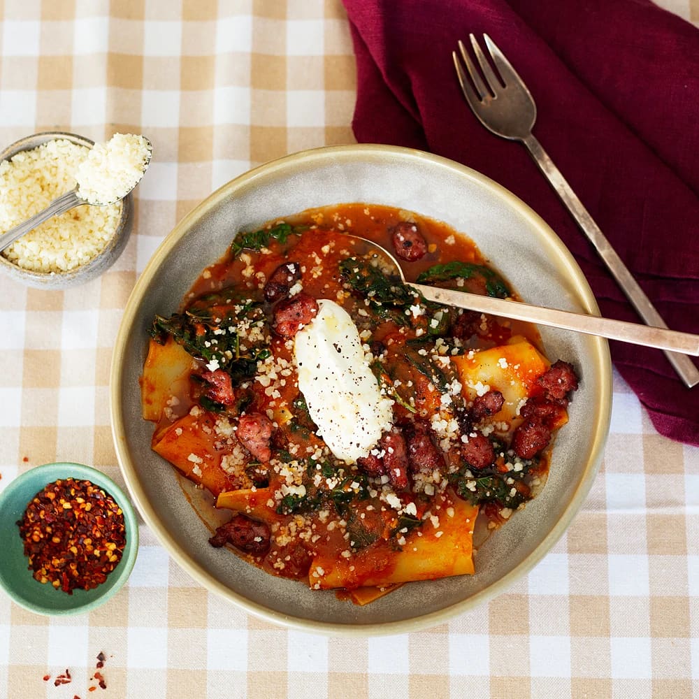 Lasagnesoppa med salsiccia