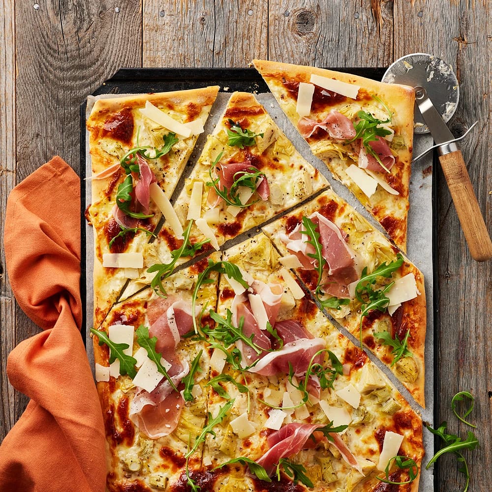 Vit pizza i långpanna