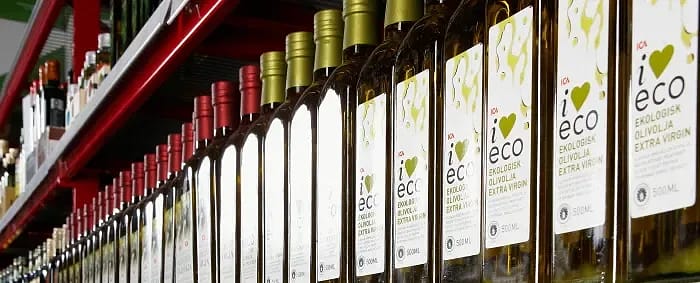 Flaskor med olivolja