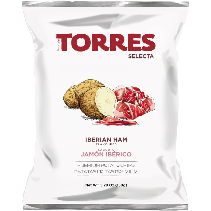 Påse med chips som smakar iberico-skinka från Torres
