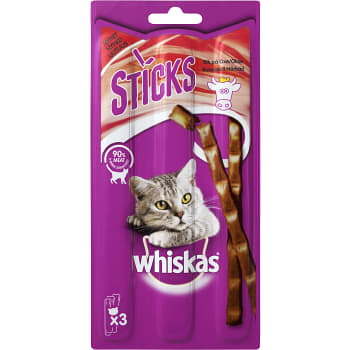 Sticks Oxkött Kattgodis 3-p 18g Whiskas