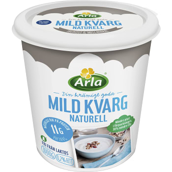 Kvarg mild Naturell laktosfri 1000g Arla