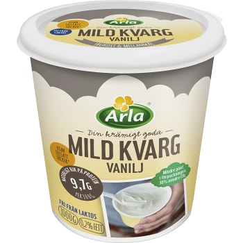 Kvarg mild Vanilj laktosfri 1000g Arla