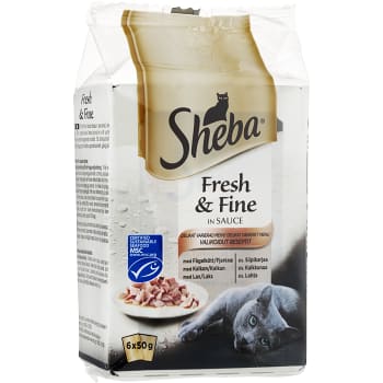 Kattmat Kyckling & lax 6-p 300g Sheba