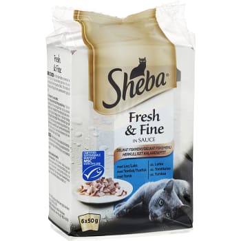 Kattmat Lax tonfisk & torsk 6-p 300g Sheba