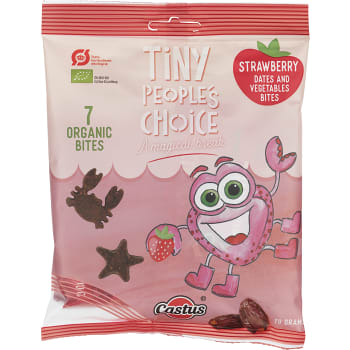 Barnsnacks Tiny peopleé choice Jordgubb dadlar & grönsaker Glutenfri Ekologisk 70g Piece of Nature