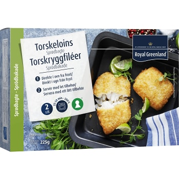 Sprödbakade torskryggfiléer Fryst 2-p 225g Royal Greenland