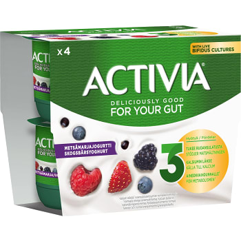 Yoghurt Skogsbär 125g 4-p Activia