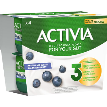 Yoghurt Blåbär 125g 4-p Activia
