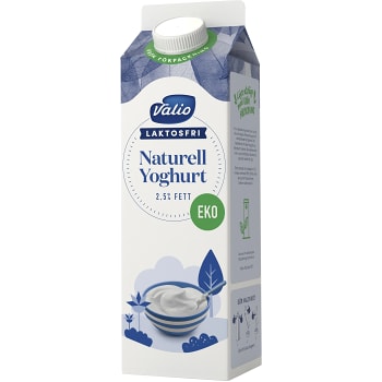 Yoghurt Laktosfri Naturell 2,5% Ekologisk 1l Valio Eila