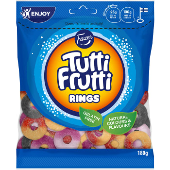 Tutti frutti Rings 180g Fazer