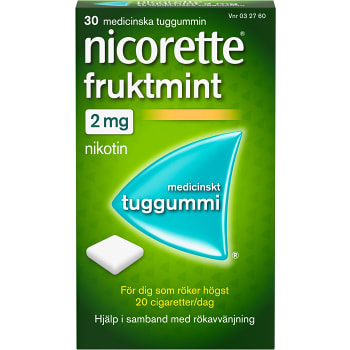 Fruktmint Medicinskt tuggummi 2mg 30-p Nicorette