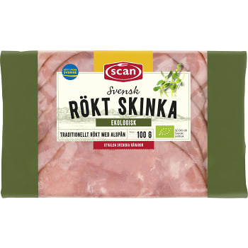 Skinka Rökt Ekologisk 100g Scan