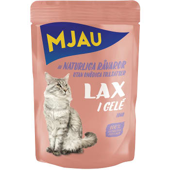 Kattmat Lax i gelé 85g Mjau