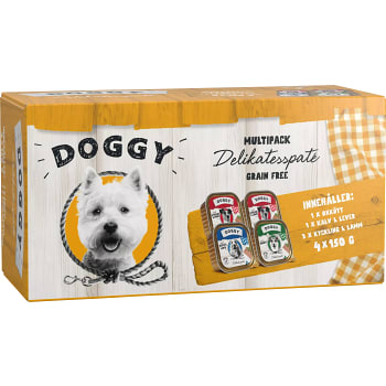 Hundmat Delikatesspaté á la carte meny 150g 4-p Doggy feelgood